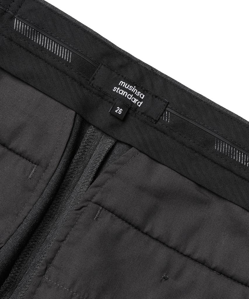 MUSINSA STANDARD WOMAN Women'S Slim Straight Hidden Banding Slacks [Medium Gray]