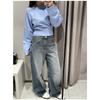 Maglione Lavorato a Maglia Girocollo Manica Larga Prodotto Cardigan Corto a Maniche Lunghe con Orlo a Coste Ultra-ampie da Donna