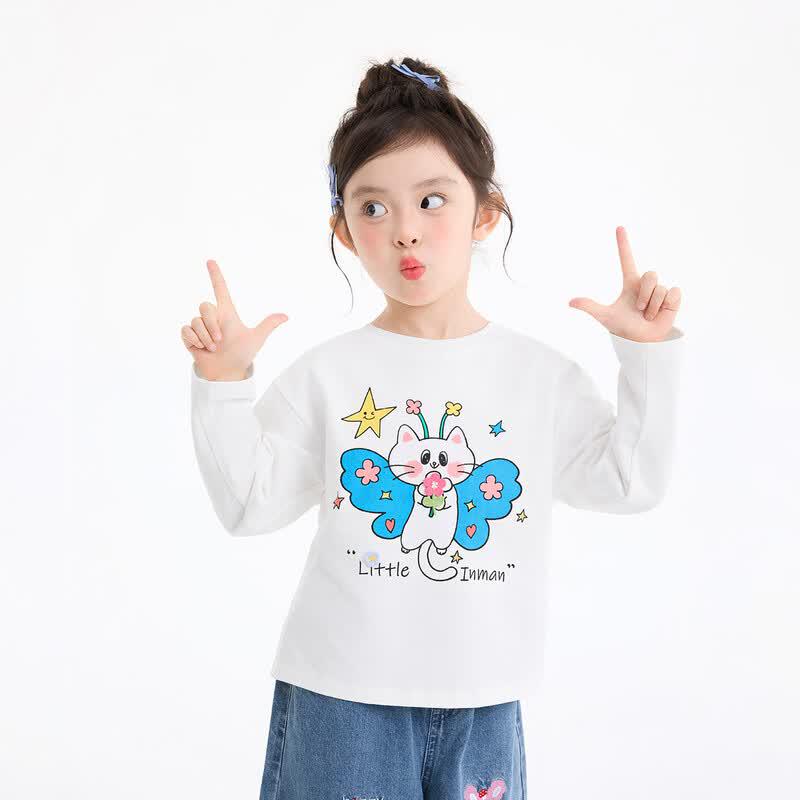 Girls' Cartoon Print Long-Sleeve T-Shirt