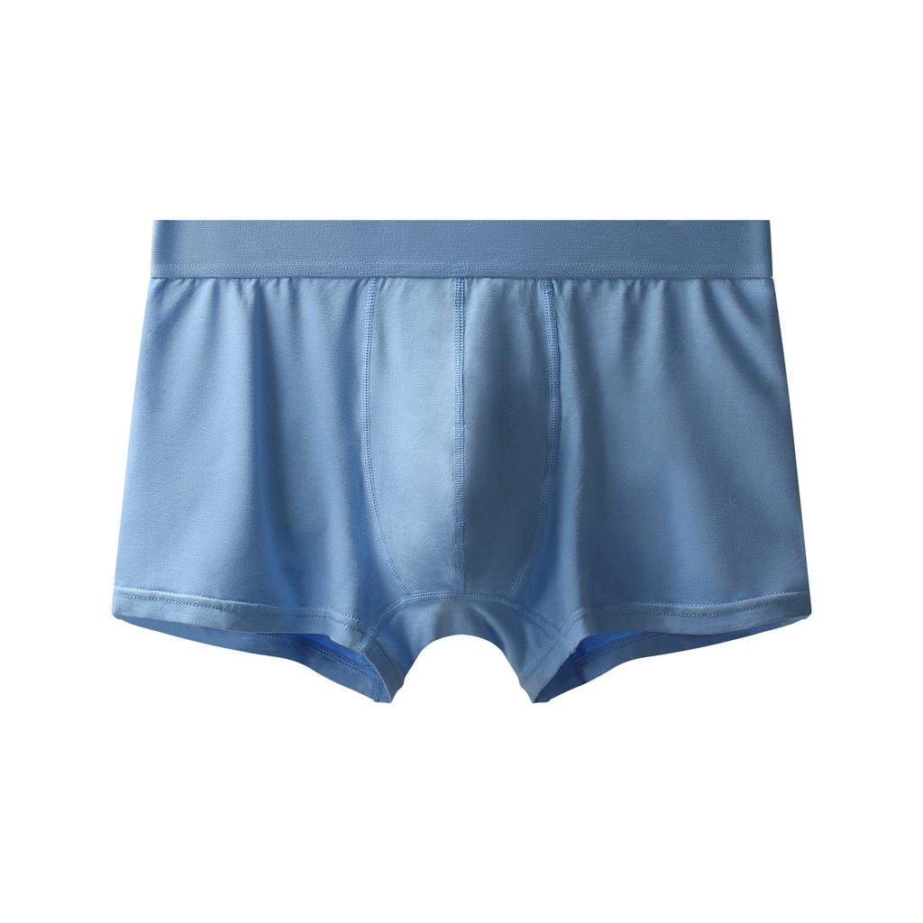 Antibacterial Solid Color Modal Mid Waist Men Boxer Brief Underwear