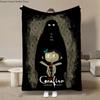 Anime Movie Coraline Card HD Cartoon Plush Blanket for Bed Sofa Soft Flannel Throw Fluffy Children Picnic Blankets Kids Gift