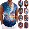 Men's Hawaiian Lapel Button-down Shirt T-shirt Top