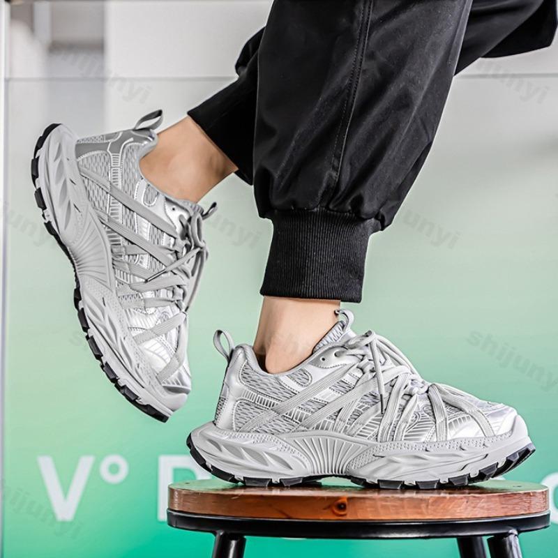 Fashion 2025 Autumn New Mesh Breathanle Low Top Thick Sole Casual Men's Shoes Fashion Versatile Comfortable Niche Design Chunky sneakers