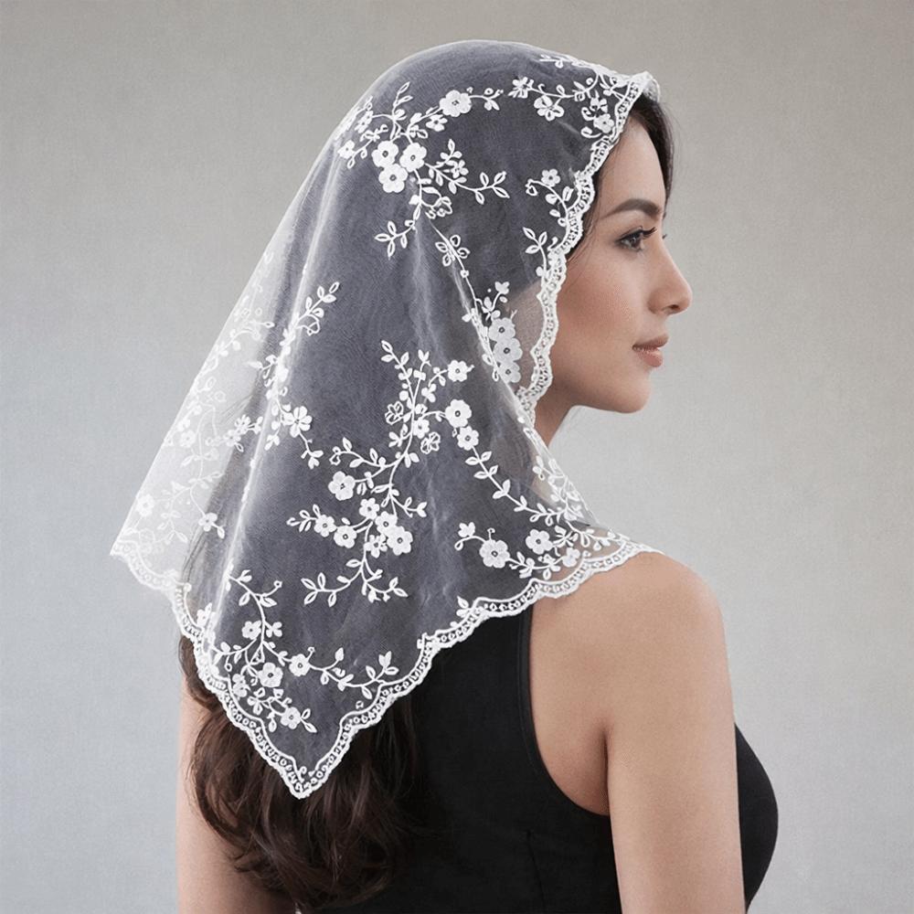 Fake Collar Lace Scarf Veil Headband Cloak Hip Scarf Simple Lace Triangle Scarf  Ladies
