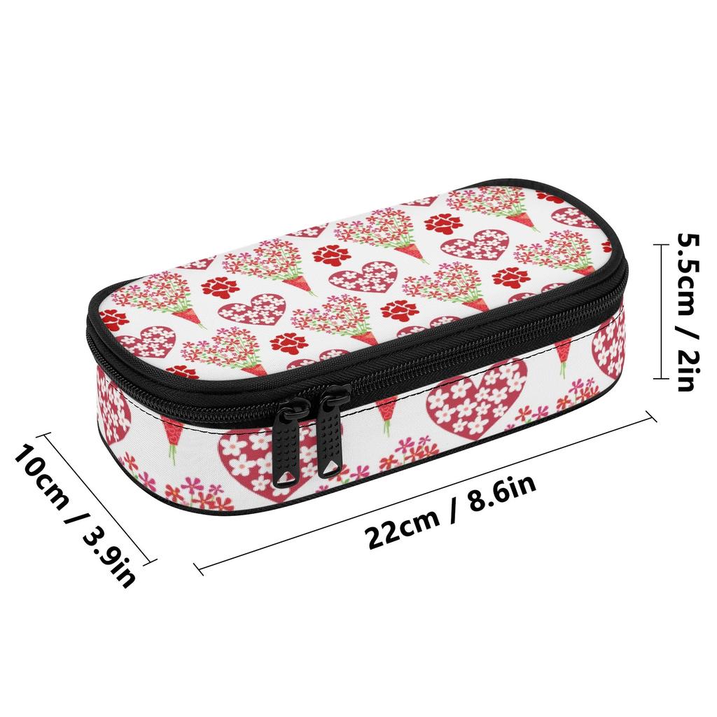 Pencil Case 300D Polyester Casual High Capacity Smooth Zipper with Main Compartment Mesh Pocket and Pen Slots for Classroom Use