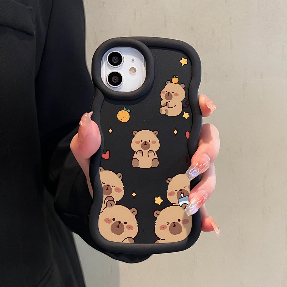 Painted Pattern Big Wave Edge Soft Silicone Material Macaron Phone Case Shockproof Protective Rubber Casing for iPhone Huawei Honor Infinix Tecno