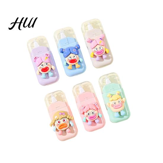 Doll Shaped Correction Tape 6Pcs Cute for Students Portable Mini Whiteout Roller Smooth Cartoon Non-Break School Office Supplies Eye-catching