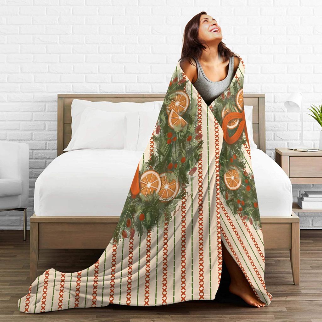 Super Soft Blankets Child Decorative New Year Plaid & Pattern Throw Blanket Flannel Bedspread Couch Bed Aesthetic Sofa Bed Cover