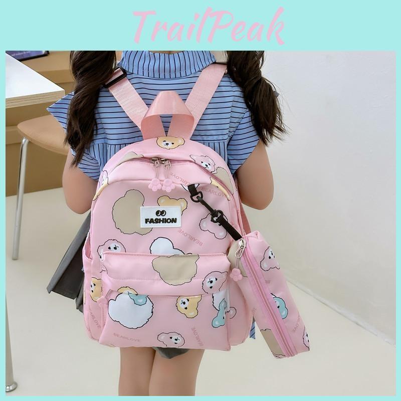 Polyester Bear Cartoon Kids Backpack With Lightweight Design School For