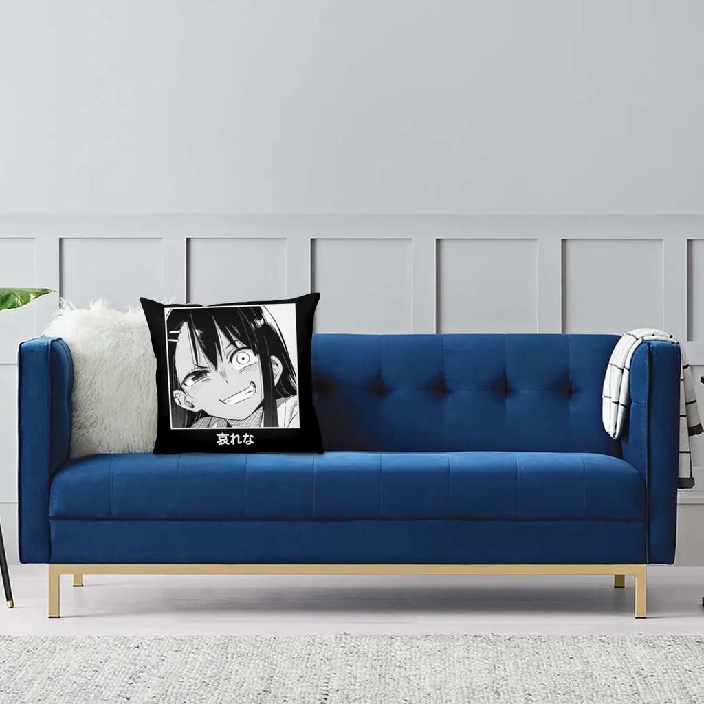 PaThEtIc Don't Toy With Me Miss Nagatoro Pillowcase Printed Polyester Cushion Cover Decoration Pillow Case Cover Bed