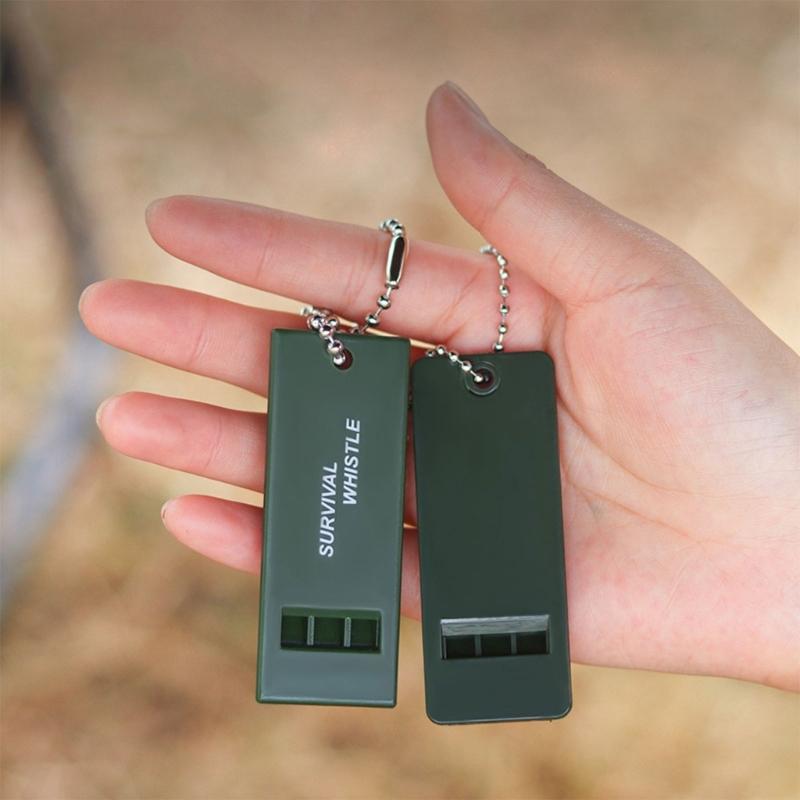 High Decibel Survival Whistle Outdoor 3-Frequency Emergency Whistles Keychain