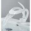 White Bathroom Basin Faucet Gray Sink Faucet Single Lever Hot and Cold Waterfall Crane Brass Sink Mixer Black Chrome Tap