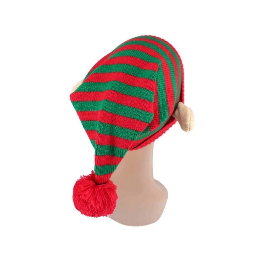 Warm Christmas Beanie Contrast Color Funny Party Headwear Elf Knit Hat  Gathering