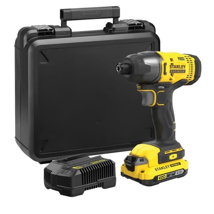 Visseuse a impact sans fil - 18V - STANLEY FATMAX V20 - SFMCF800D1K-QW - Brushless - 165Nm - batteries 2 Ah + chargeur 2 A