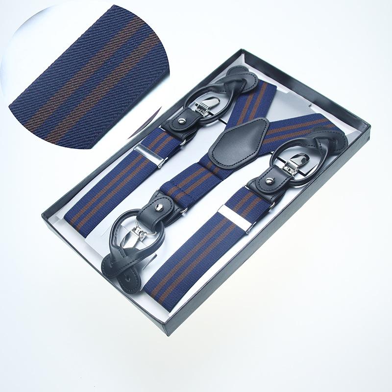 3.5Cm Men'S Adult Strap Men'S Trousers Suspender Suit Shirt Strap Clip Suspender Strap Fat Elastic Non-Slip
