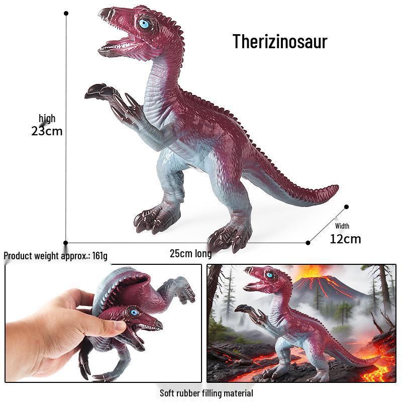 Large Soft Rubber Dinosaur Egg Model: T-Rex, Triceratops, Velociraptor & Pterodactyl Sounding Ornament Toy
