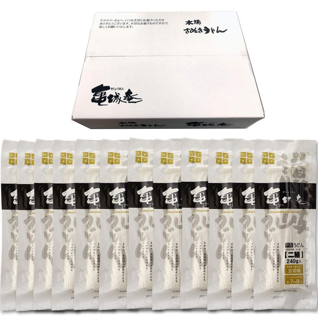 N-7120 Kamejyoan Sanuki Udon, Kagawa Prefecture, Home Use Set (240g x 12 bags), Regular Cut Noodles, Semi-Dried, No Artificial Preservatives