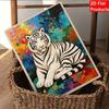 Pearl Painting Art Painting Kit for Adults and Beginners, White Tiger Sparkling Painting Craft Home Wall Decor Handmade Gift Art Pieces