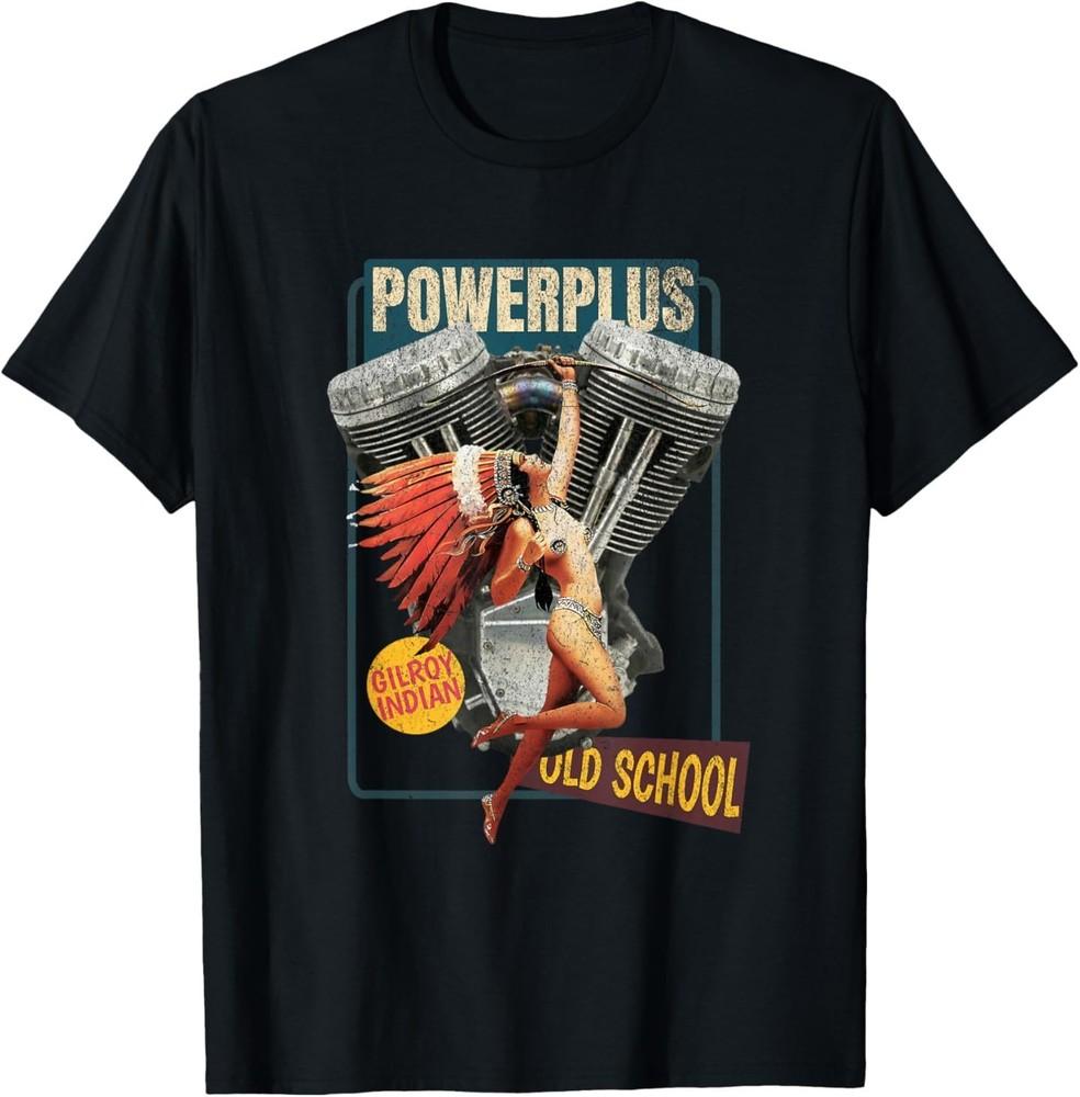 Gilroy Indian Powerplus Bottlecap Old School Biker Moto T-Shirt 3XL