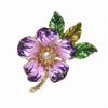 Women Brooch Enamel Flower Dripping Oil Anti-slip Wear-resistant Suit Coat Collar Hat Scarf Decoration Clothes Pin Prom Party Garment Jewelry