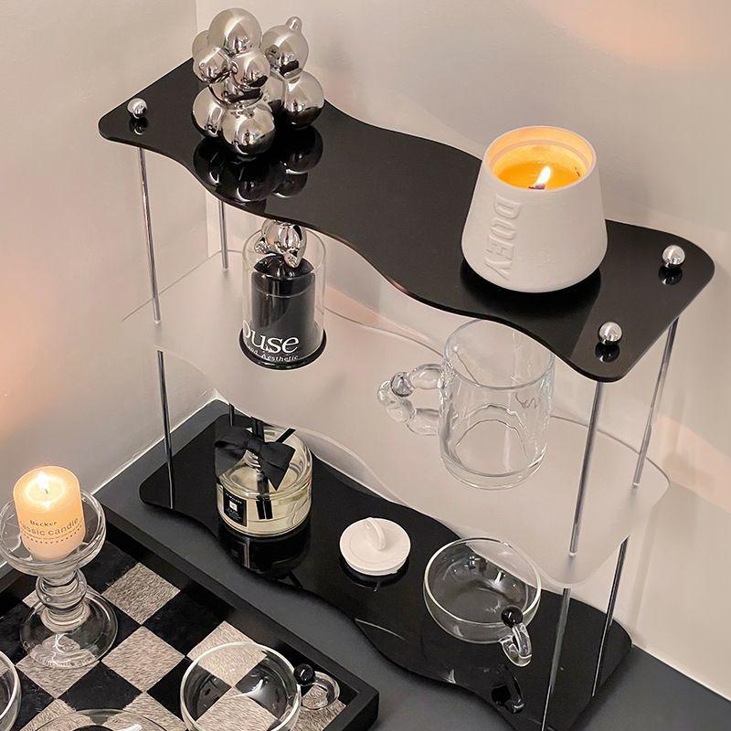2-3 Tier Acrylic Display Stand - Detachable Desktop Storage Rack for Water Cup, Ins Style Organizer for Vanity & Office