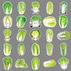 50 Waterproof Cabbage Stickers: Fresh Vegetable Graffiti for Journals, Earphones, Water Cups, and More
