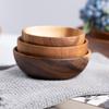 Acacia Wood Round Fruit Bowl: Japanese Tray for Snacks, Dried Fruits, or Desserts