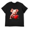 Meerschweinchen Skinny Pig Herzchen T-Shirt ästhetische Kleidung schwarz Herren T-Shirt Grafik