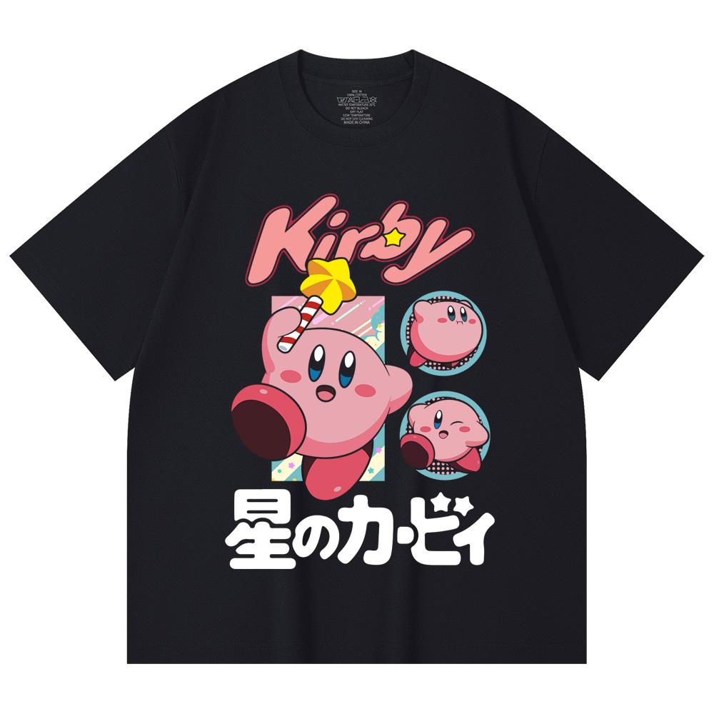 230 Gsm 100% Cotton Pokemon V7 Kirby Print Unisex Heavy Cotton T Shirt