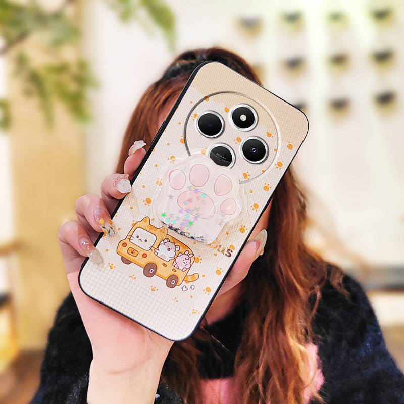 Silicone Dirt-resistant Phone Case For Redmi A4 5G Durable Cute Waterproof Quicksand protective Cartoon Soft Case TPU