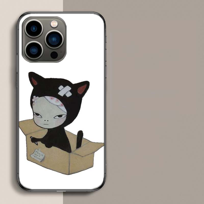 Cute Nara Yoshitomo Art Phone Case For Iphone 17 Air 15 Pro 14 Plus 16 Pro Max 17E 16E 12 13 Mini 11 Cover Cute Fundas