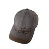 American retro washed distressed letter baseball cap for women with wide brim, suitable for large head sizes, makes the face look smaller, soft top