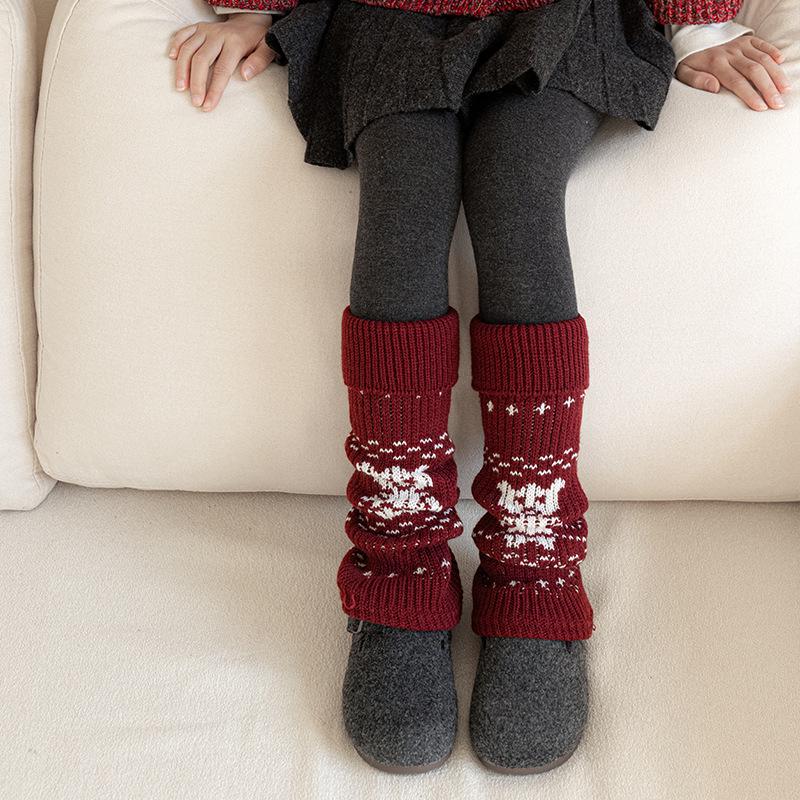 

Girls Festive Red Leg Warmers - Thick & Warm for Autumn/Winter One Size