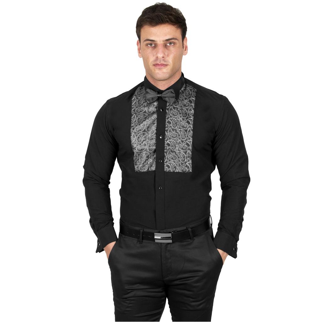 

Мужская рубашка DeepSEA в рубчик с воротником и рукавами на пуговицах 2309478 M чёрный