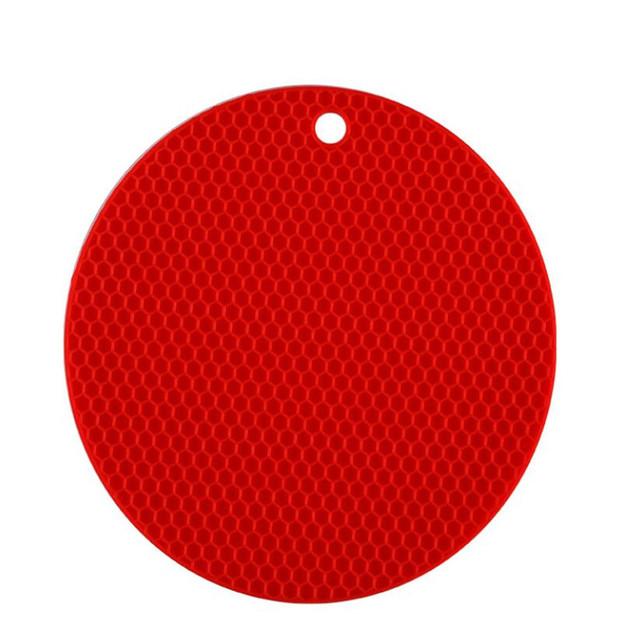 Tapis isolant rond en silicone 18 cm antidérapant résistant à la chaleur anti-brûlure nid d'abeille tapis pour micro-ondes porte-casserole épaisseur dessous de verre