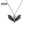 Cool Niche Jewelry for Parties Gothic Bat Halloween Accessory, Vintage Punk Necklace, Viking Metal Vampire Theme Style Dangle Drop Earrings