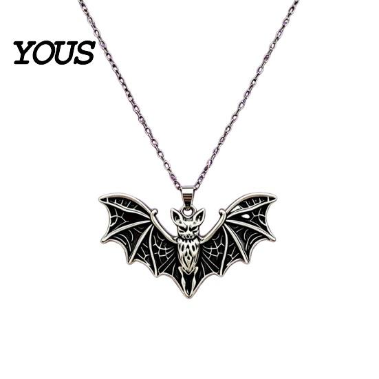 Cool Niche Jewelry for Parties Gothic Bat Halloween Accessory, Vintage Punk Necklace, Viking Metal Vampire Theme Style Dangle Drop Earrings