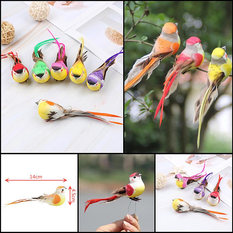 1PC Colorful Fake Bird Artificial Foam Simulation Birds with Feather DIY Wedding Decorations Christmas Ornaments