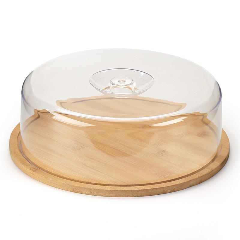 Bamboo Butter Storage Container with Transparent Lid and Tray 