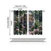 2 Pcs, Filtering Curtains (excluding Rods, Non-movable, Without Batteries) Flower Tiger for Use In Bedrooms and Living Rooms