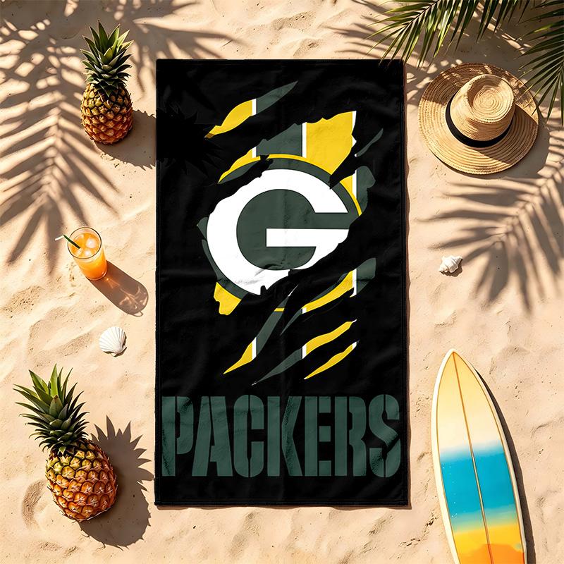 Green Bay Packers (1) Theme Beach Towel Sand Resistant Soft And Comfortable Suitable For The Pool Camping Yoga And Diving A Travel