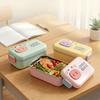 304 Stainless Steel Lunch Box Bento Box Leakproof Microwavable Food Storage Containers with Cutlery for Kids School Students
