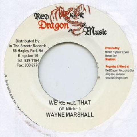 

7-дюймовая пластинка WAYNE MARSHALL - We re All That Red Dragon 2004 Ямайка Регги, Ска и Даб