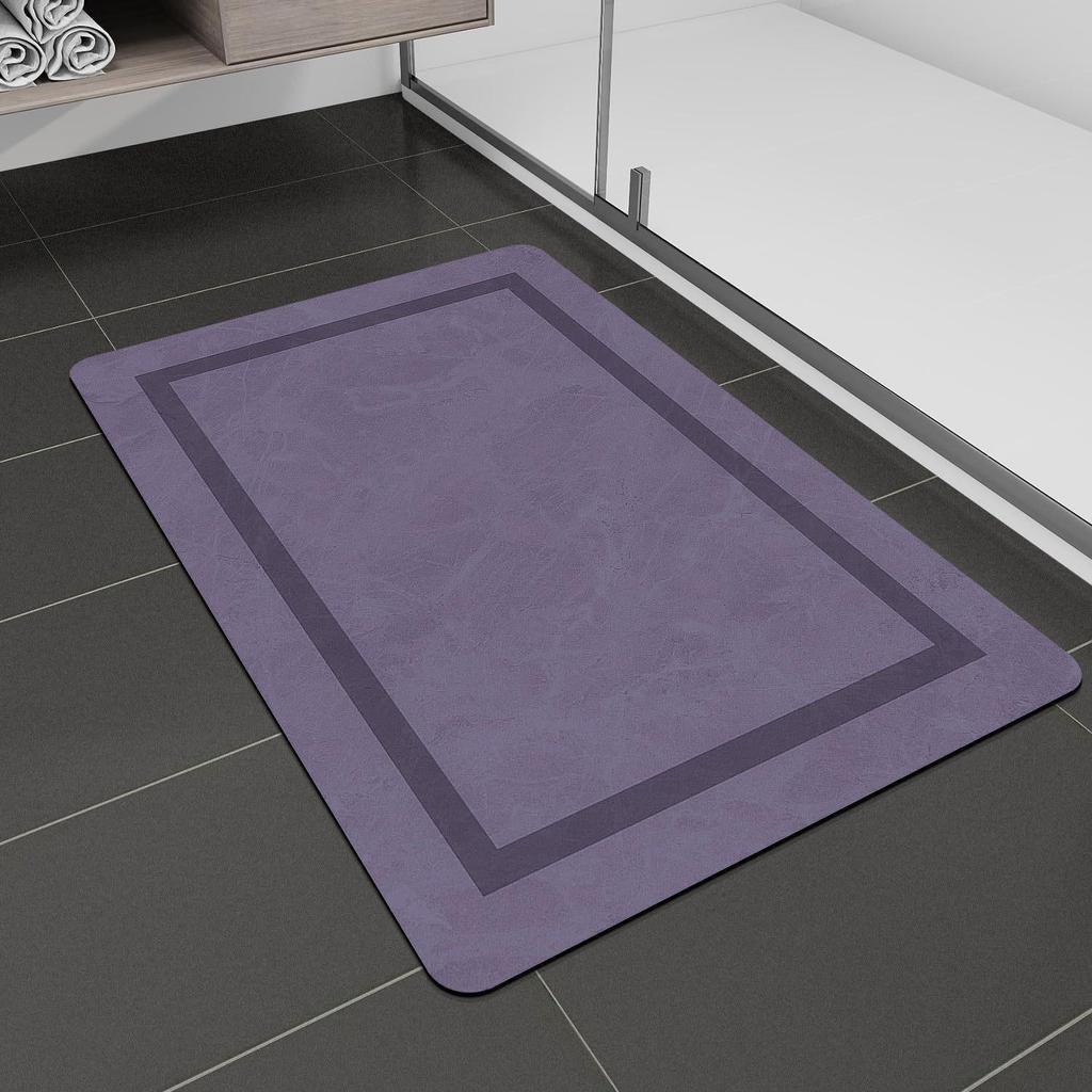 Quick-Dry Anti-Slip Diatom Mud Bathroom Floor Mat - Water Absorbent, Easy to Clean, Decorative Door Mat.