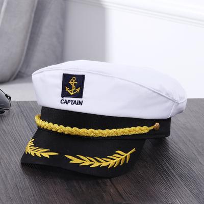 Adult Yacht Military Hats Boat Skipper Ship Sailor Captain Costume Hat Adjustable Cap Berets Newsboy Caps Navy Marine Admiral for Men Women
