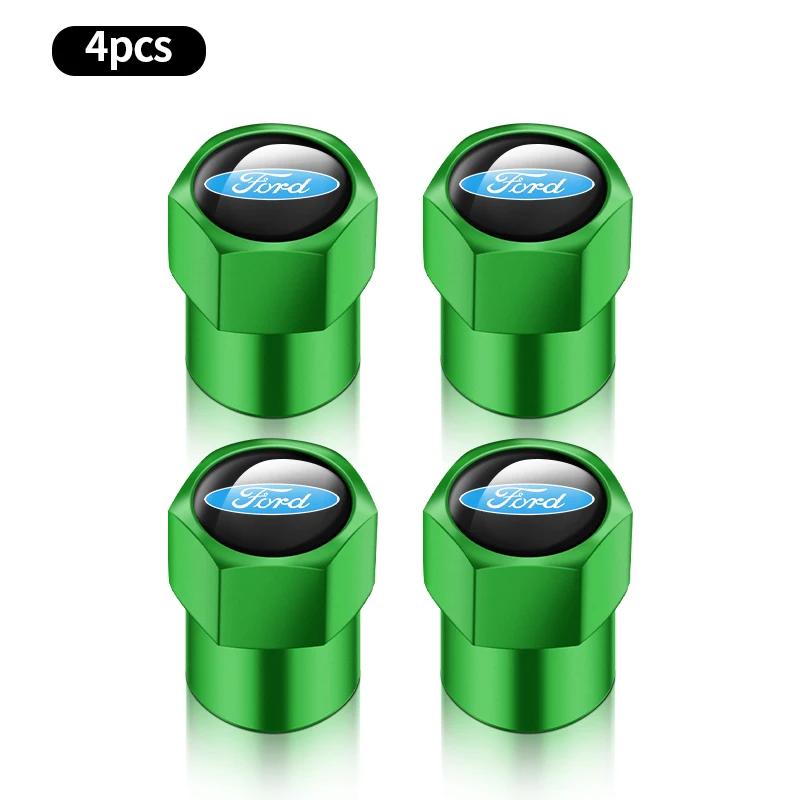 Car Sticker 4pcs Car Wheel Air Valve Stem Cover Caps For Ford Focus Fiesta Ranger Mondeo Escort Falcon Flex S-MAX Kuga Mustang A