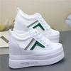 Fashion 10CM Air Mesh Synthetic Leather Platform Wedge Sneakers High Brand Casual Women Shoes Ladies Vulcanize Summer Breathable
