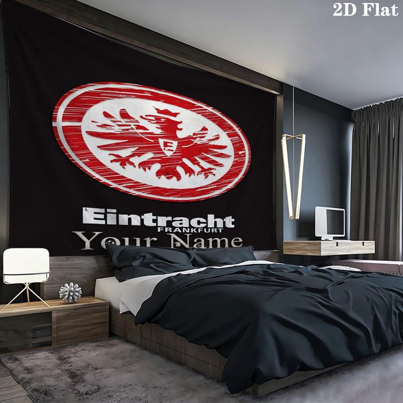 Eintracht Frankfurt Custom Name Wall Tapestry Aesthetic Wall Hanging Printed Fabric Blanket Decorative Tapestries for Bedroom Living Room Home Decor