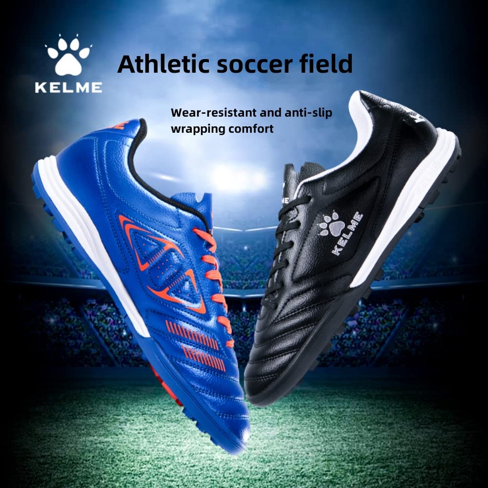 Kelme Kids' Soccer Cleats, Breathable, Teenager/Student Style, Boys & Girls, Black, Size 24.0cm