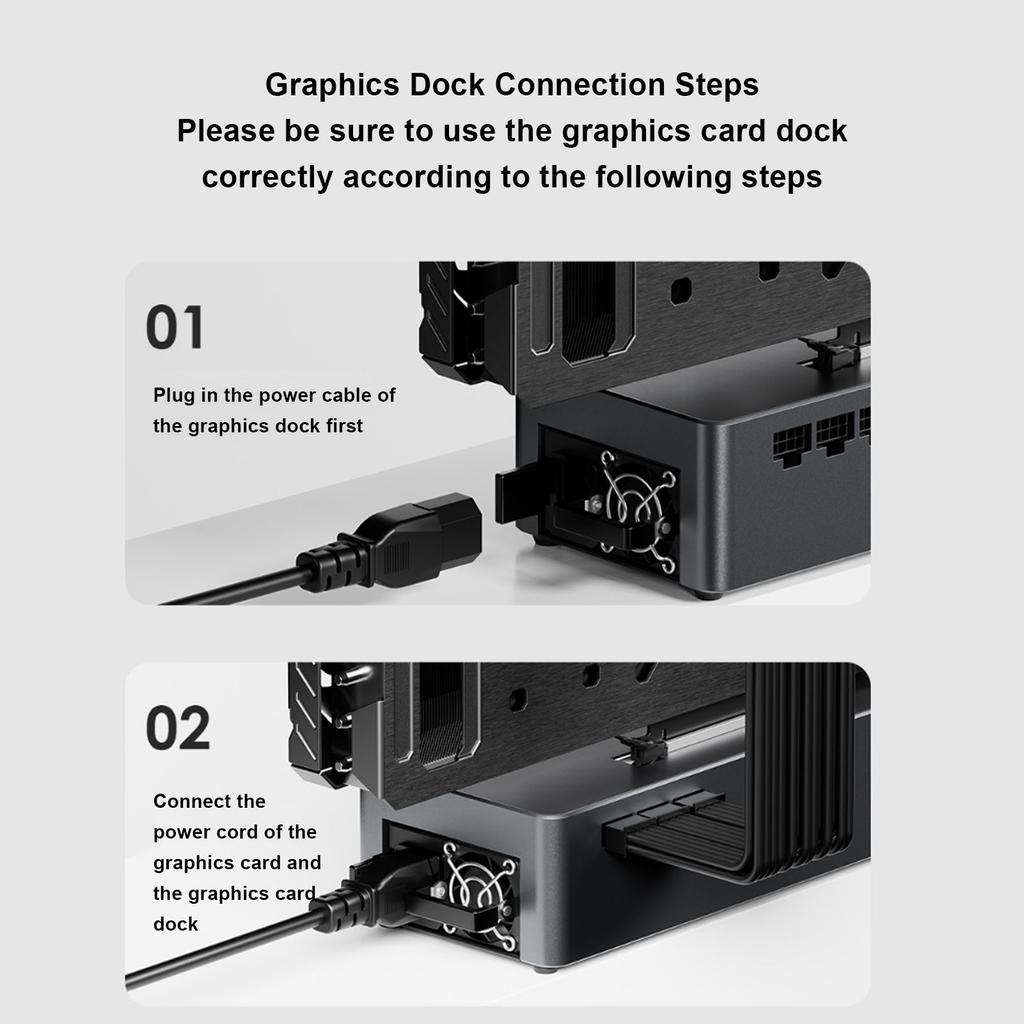 EGPU Docking Station with 800W PSU PCIe 4.0 X4 External GPU Dock Maximum Support 600W Graphics Card OCuLink USB 4.0